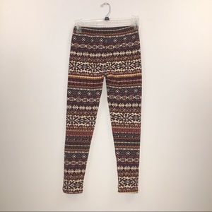 Shosho | Fleece Lined Pattern Leggings Size s/m